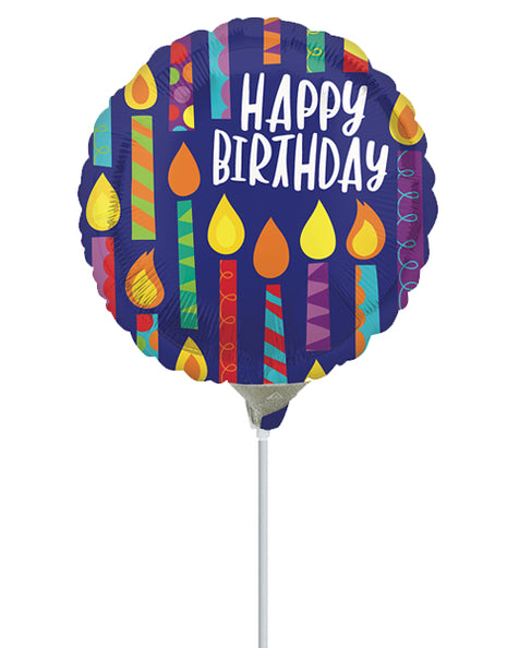 9in Anagram Happy Candles Balloon (Heat Seal Required)