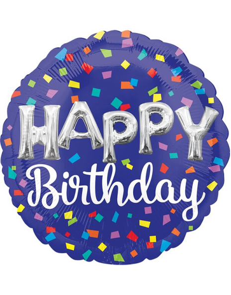 28in Anagram Happy Birthday Confetti Balloon - Joker Party Supply