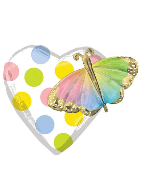 Globo de mariposa con anagrama de cumpleaños de 26 pulgadas