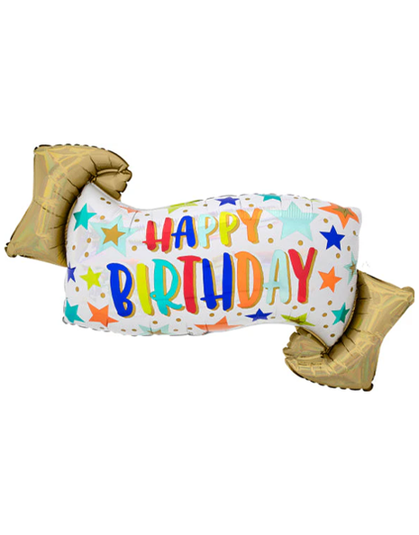39in Anagram Iridescent Birthday Banner Balloon - Joker Party Supply