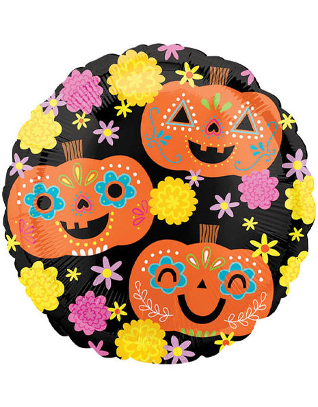 18in Anagram Day Of The Dead Pumpkins Balloon