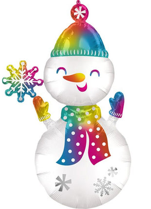 55in Anagram Satin Snowman Balloon - Joker Party Supply