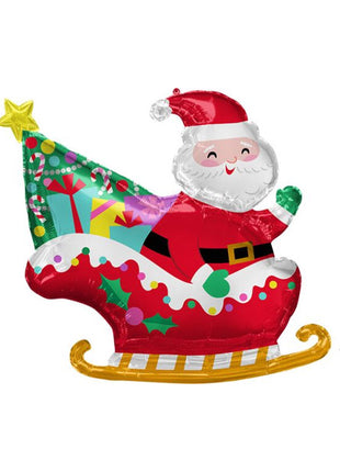 30in Anagram Santa's Sleigh Balloon - Joker Party Supply