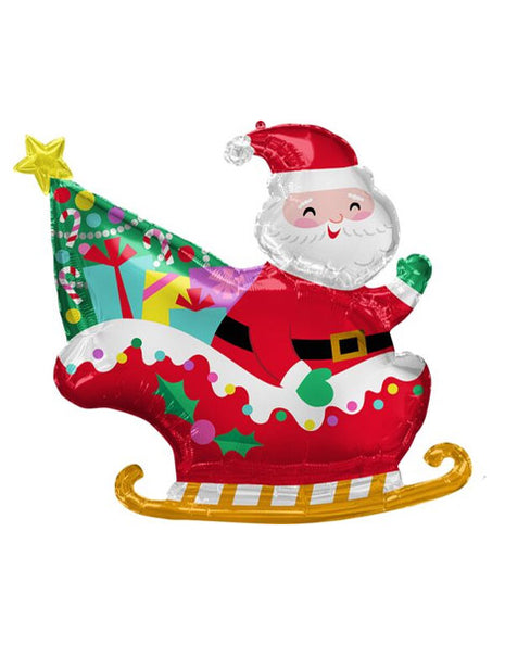 30in Anagram Santa's Sleigh Balloon - Joker Party Supply