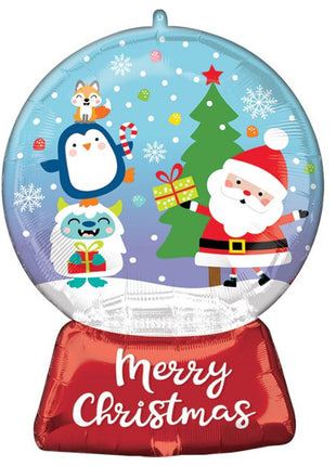 27in Anagram Christmas Snow Globe Balloon - Joker Party Supply