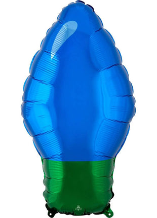 22in Anagram Blue Christmas Light Bulb Balloon - Joker Party Supply