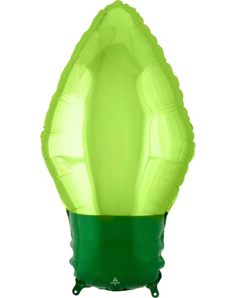 22in Anagram Green Christmas Light Bulb Balloon - Joker Party Supply