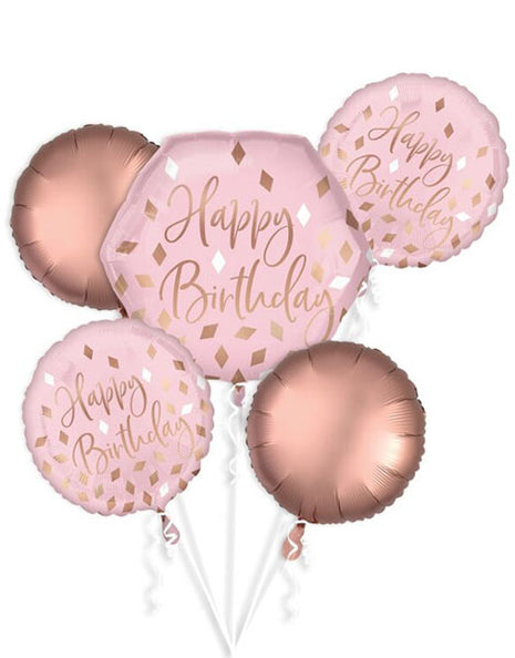 Anagram Blush Birthday Bouquet Balloon 5pc