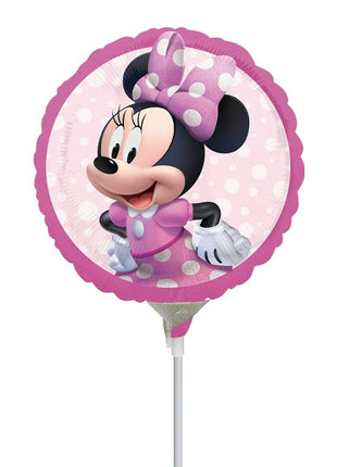 Globo de Minnie Mouse Forever de 9 pulgadas con anagrama (se requiere sellado térmico)