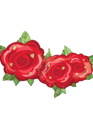 37in Anagram Red Rose Trio Balloon - Joker Party Supply