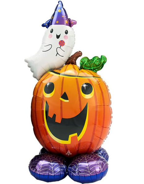 Globo Airloonz de 56 pulgadas con anagrama de calabaza y fantasma
