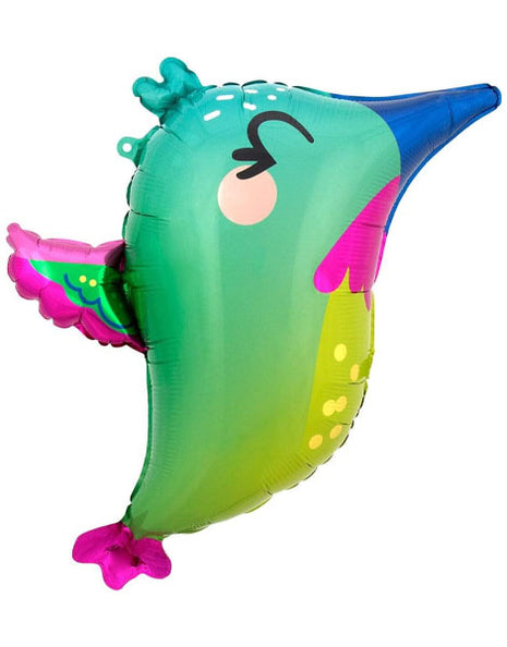 25in Anagram Colorful Hummingbird Balloon - Joker Party Supply