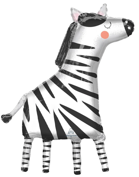 36in Anagram Get Wild Zebra Balloon - Joker Party Supply
