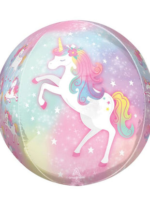 16in Anagram Enchanted Unicorn Orbz Balloon - Joker Party Supply