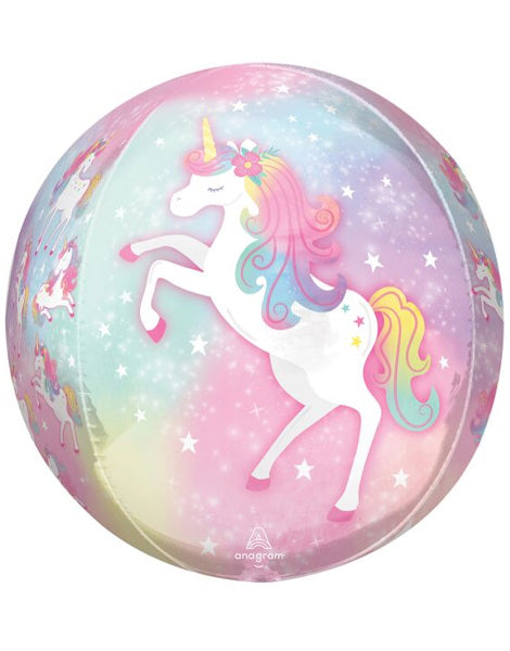 16in Anagram Enchanted Unicorn Orbz Balloon - Joker Party Supply