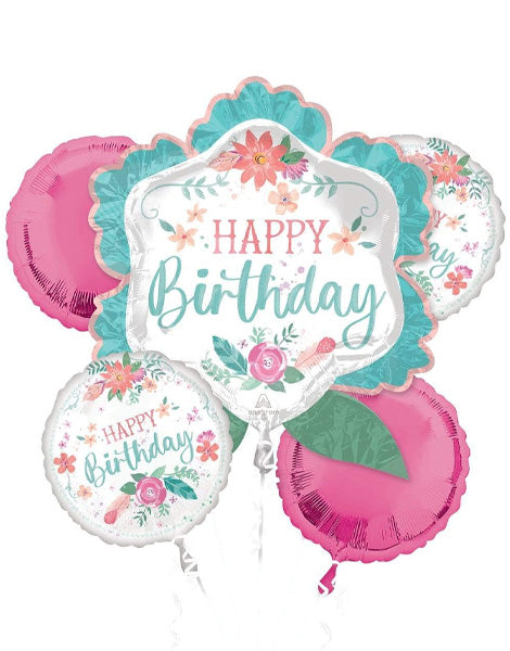 Anagram Free Spirit Happy Birthday Balloons 5pc - Joker Party Supply