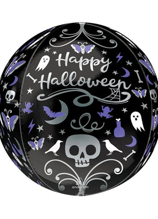 Globo orbe de Halloween con anagrama de luz de luna de 16 pulgadas