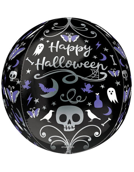 Globo orbe de Halloween con anagrama de luz de luna de 16 pulgadas