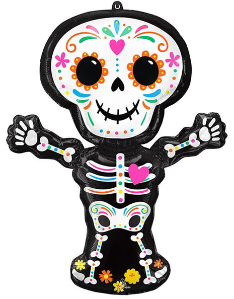 34in Anagram Day of the Dead Standing Skeleton Balloon
