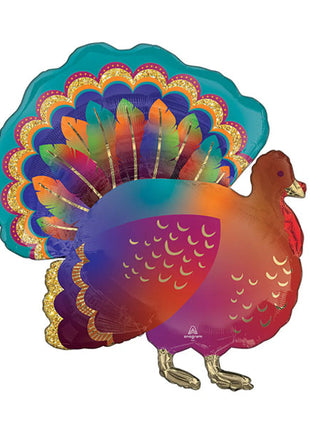 Globo de pavo con anagrama brillante de 32 pulgadas