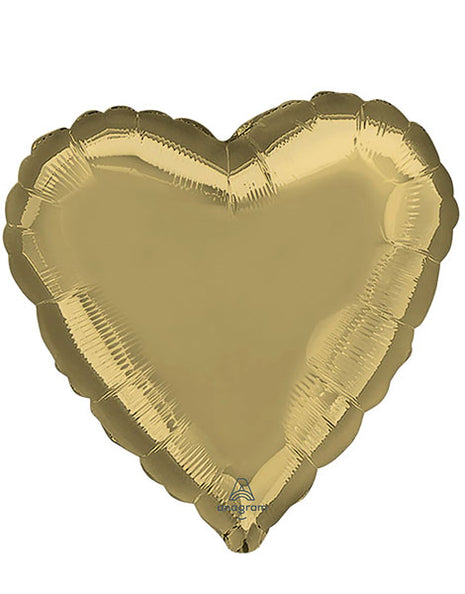 Globo con forma de corazón de oro blanco con anagrama de 18 pulgadas