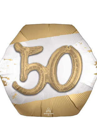 30in Anagram Golden 50 Balloon - Joker Party Supply