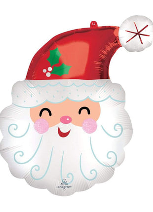 27in Anagram Satin Smiley Santa Head Balloon