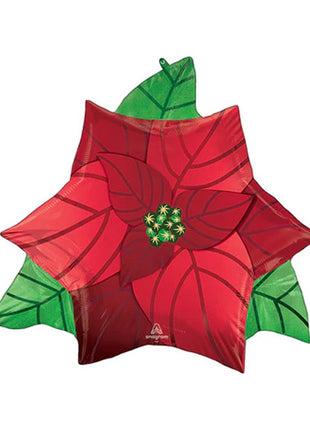 26in Anagram Satin Poinsettia Balloon - Joker Party Supply