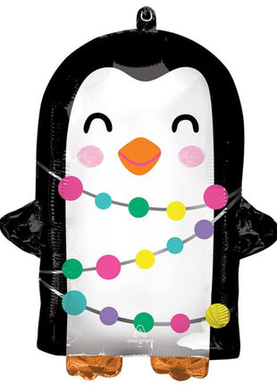 18in Anagram Bright Holiday Penguin Balloon - Joker Party Supply