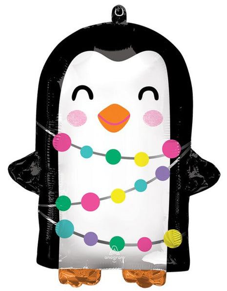 18in Anagram Bright Holiday Penguin Balloon - Joker Party Supply