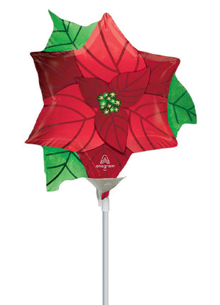 14in Anagram Satin Infused Poinsettia Balloon (Heat Seal Required)