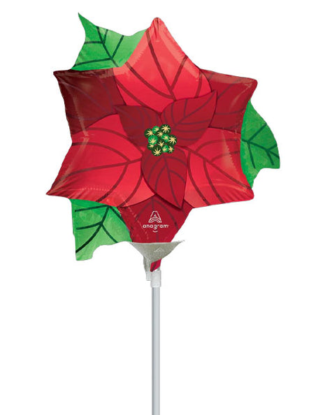 14in Anagram Satin Infused Poinsettia Balloon (Heat Seal Required)