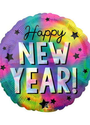 18in Anagram Iridescent Happy New Year Stars Balloon