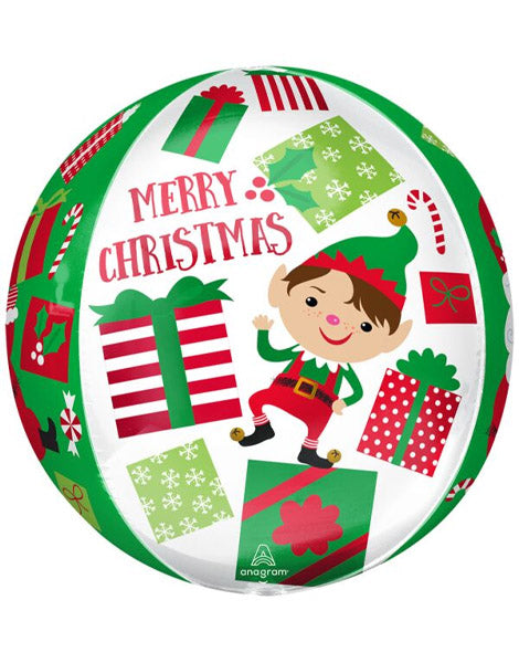 16in Anagram Merry Christmas Elf Orbz Balloon - Joker Party Supply