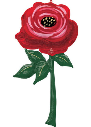 55in Anagram Red Painted Rose Balloon - Joker Party Supply