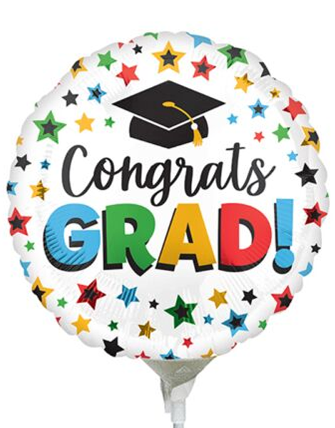 9in Anagram Multi-Colored Congrats Grad Balloon