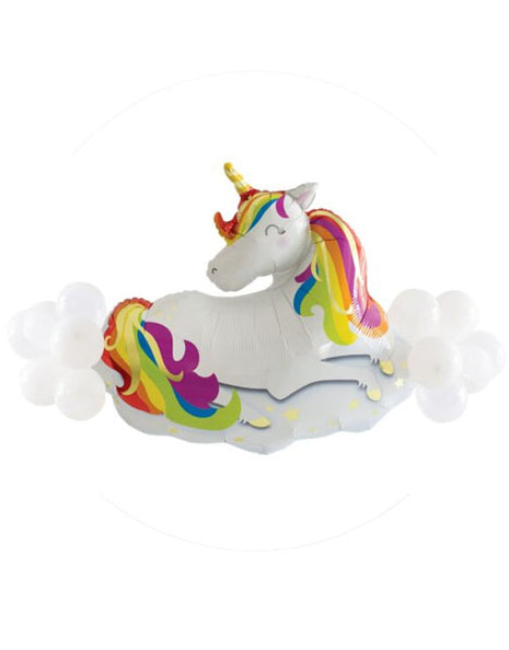 Unicornio anagrama de 49 pulgadas con globos de látex decorativos