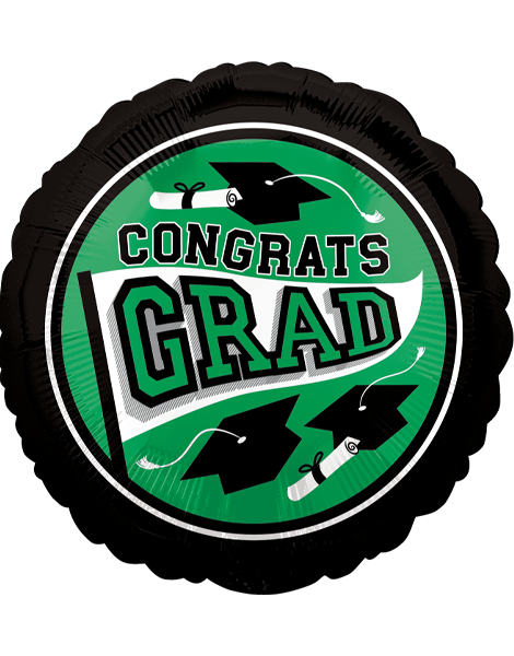 18in Anagram School Color Be Ture To Your School Black/Green Balloon