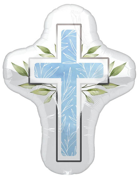 28in Anagram First Communion Blue Cross Balloon - Joker Party Supply