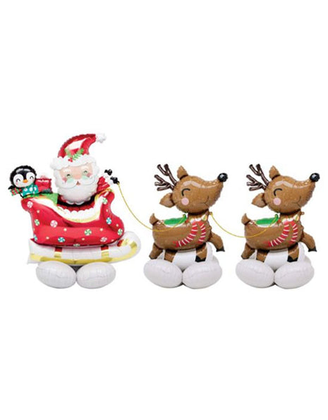51in Anagram Santa and Reindeer AirLoonz Balloon Kit
