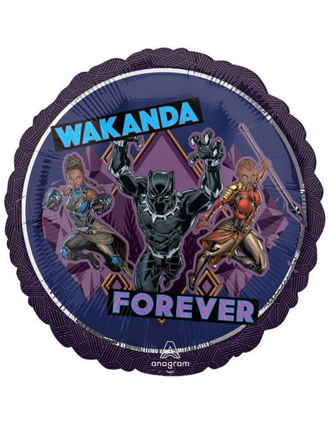 Globo de 18 pulgadas con anagrama de Pantera Negra Wakanda Forever