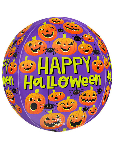 Globo de Halloween con anagrama de arañas y calabazas de 16 pulgadas