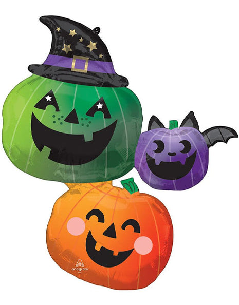 Globo apilador de calabaza con anagrama divertido y espeluznante de 33 pulgadas
