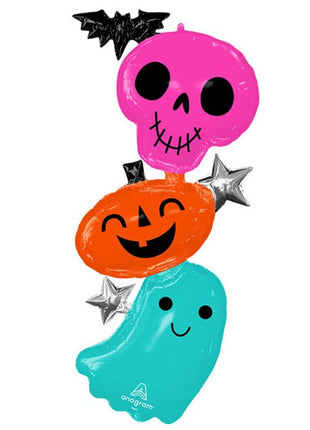 Globo de 53 pulgadas con anagramas de personajes de Halloween coloridos y espeluznantes