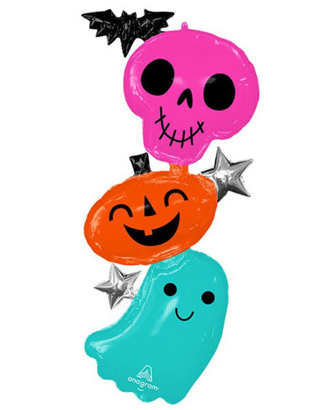 Globo de 53 pulgadas con anagramas de personajes de Halloween coloridos y espeluznantes