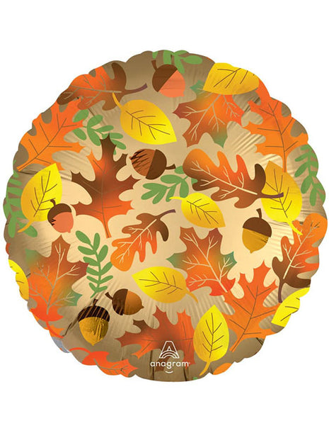 18in Anagram Satin Fall Leaves Balloons