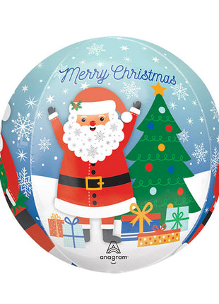 16in Anagram Snowy Christmas Santa Orbz Balloon - Joker Party Supply