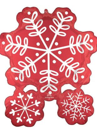 31in Anagram Satin Nordic Satin Snowflakes Balloon