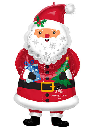 34in Anagram Snowy Santa Balloon - Joker Party Supply