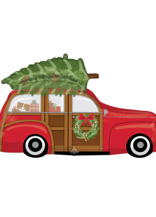 32in Anagram Christmas Woody Wagon Balloon - Joker Party Supply